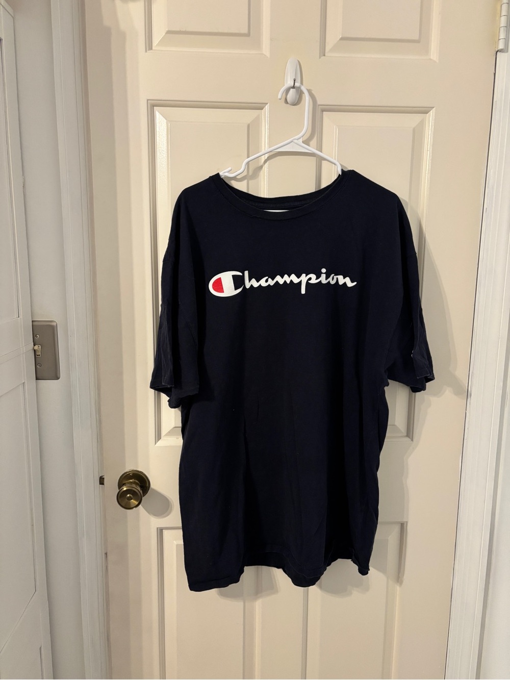 Champion Men's Navy Short Sleeve Logo Tee